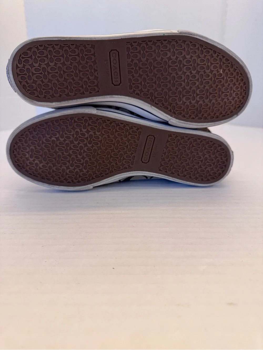 Coach Bonney Sneakers Signature C Women Size 7B Fold Over High Tops Tennis Shoes